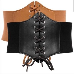 - 🎀2Pcs Lace-up Cinch Tied Corset Waist Belt🎀
